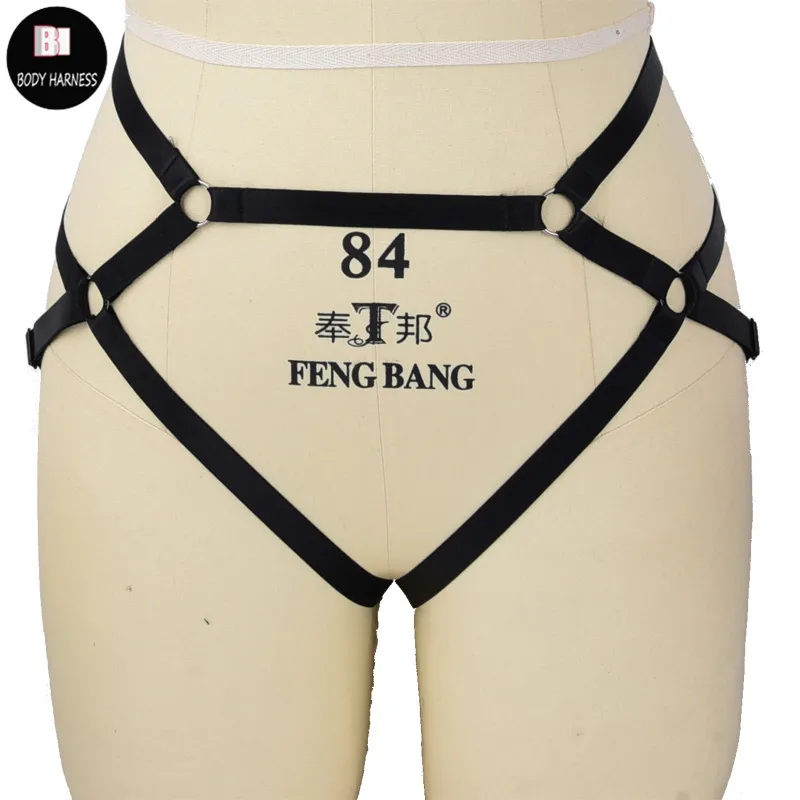 

Brief Panties Sexy Black Bottom Panties Women Fetish Wear Body Harness Gothic Pole Dance Lingerie Bondage Harness Body Cage