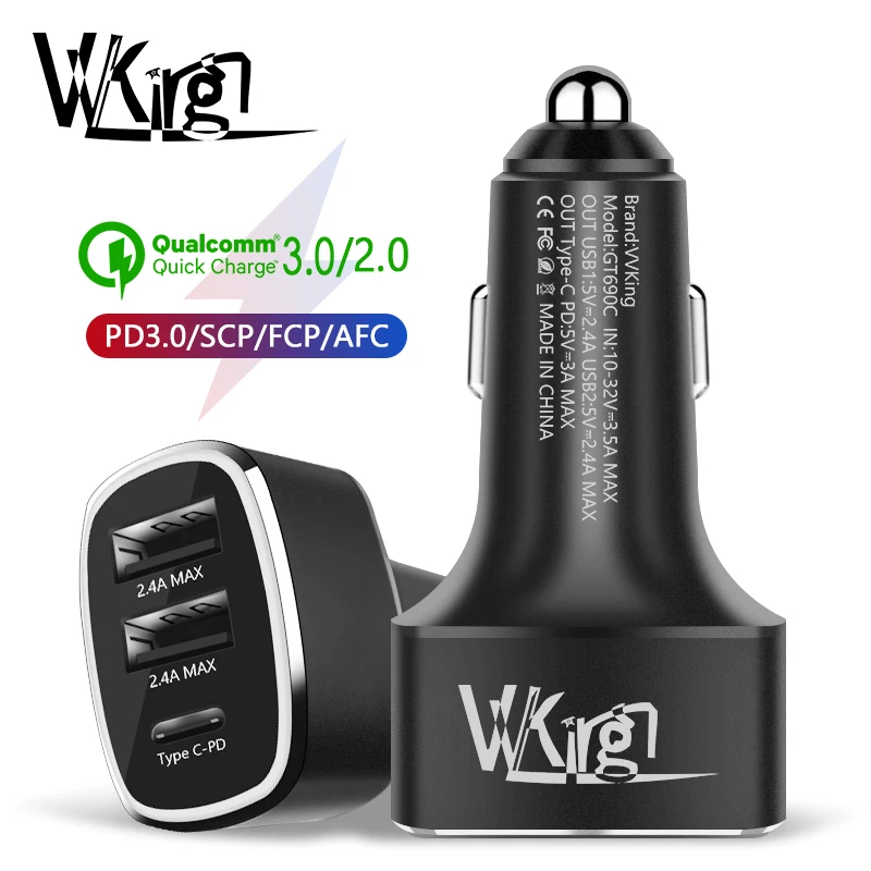 

Fast Car Charger Type C USB PD 3.0 4.8A 42W Charge For Huawei Samsung iphone ipad Xiaomi Phone Charging USB Car Charger