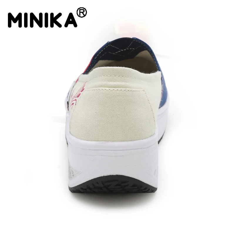 Minika/Дизайнерские женские кроссовки летние на танкетке Femme криперы Повседневная