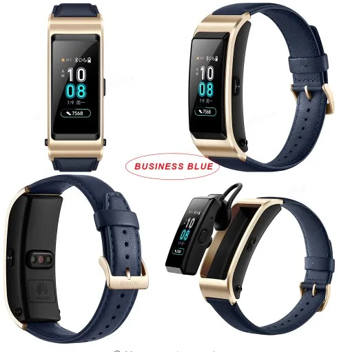 huawei TalkBand B5 Talk Band Bluetooth умный Браслет носимые спортивные Напульсники сенсорный AMOLED экран вызов наушники группа - Цвет: B5 Business Blue