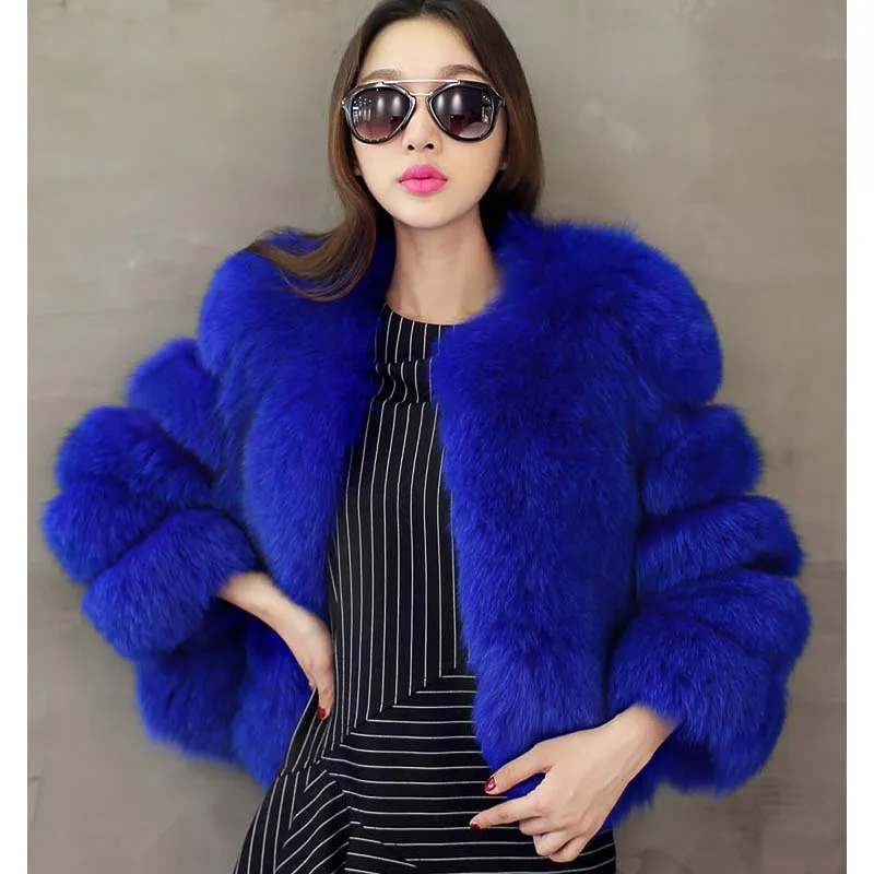 

Savabien Autumn Winter Furry Thick Warm Faux Fox Fur Coat Women Plus Size Fluffy Fur Jacket Festival Overcoat Streetwear Coats
