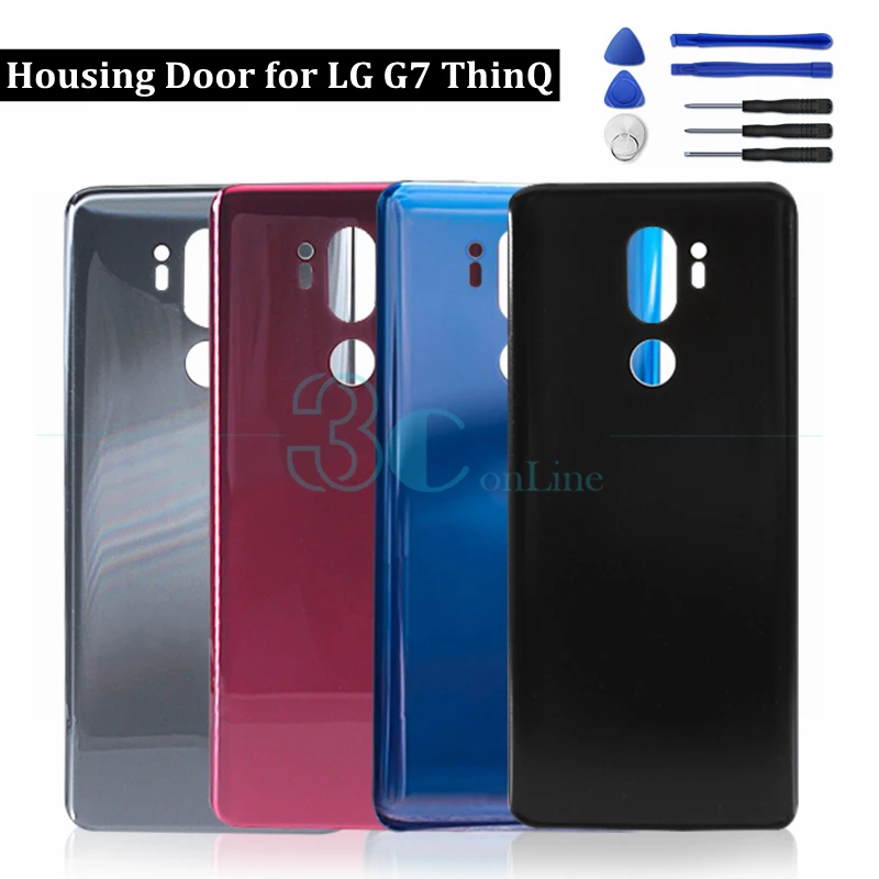 Для LG G7 ThinQ задняя крышка из стекла батареи для G710EM панель и Клей Инструменты