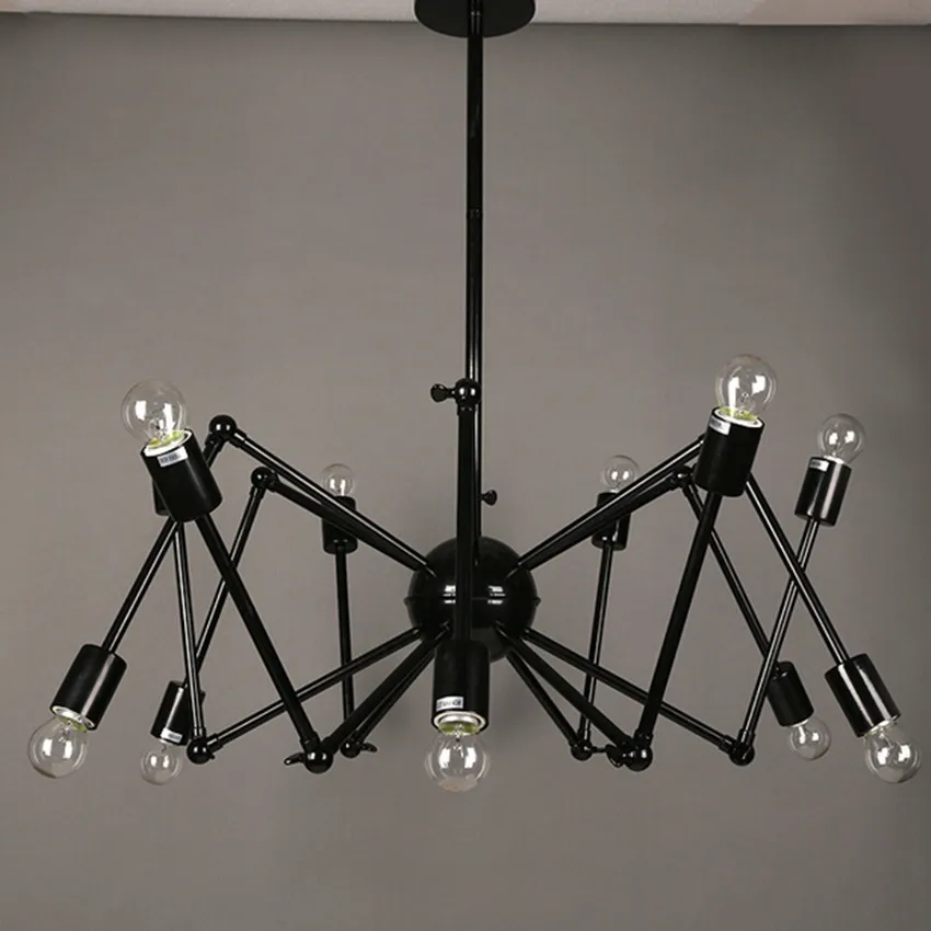 Винтаж люстра светодиодный светильник Железный раза трубы паук Крытый с лампой