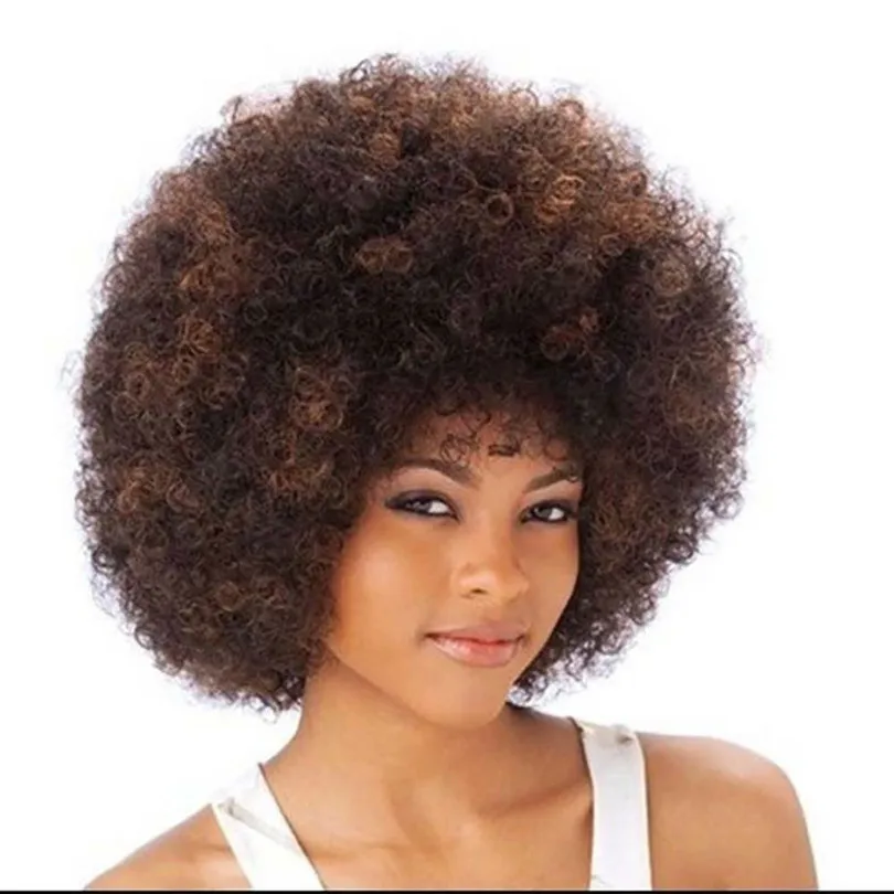 Disco Afro Hair Высокое качество 60s 70s 80s хиппи афро короткие кудрявые волосы Хэллоуин