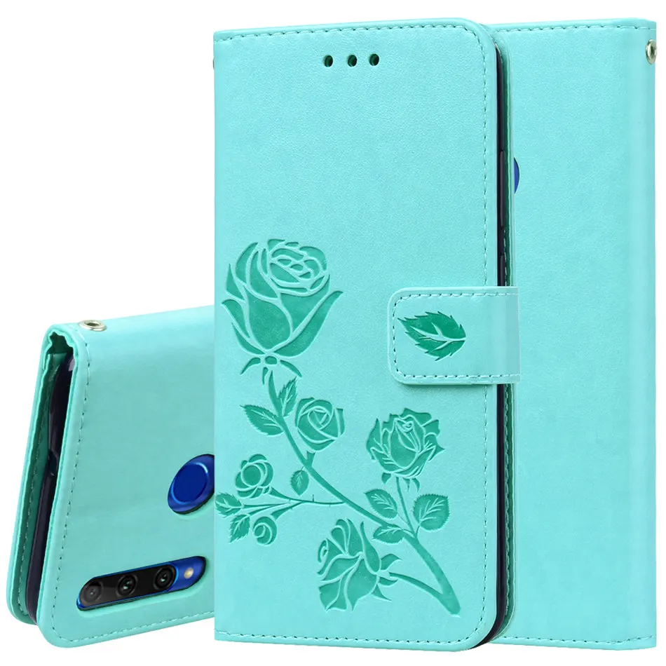 Роскошный чехол с цветком розы для huawei P20 Lite mate 20 Pro P Smart Z Y5 Y6 Y7 Prime Y9 Одноцветный чехол-кошелек DP17E