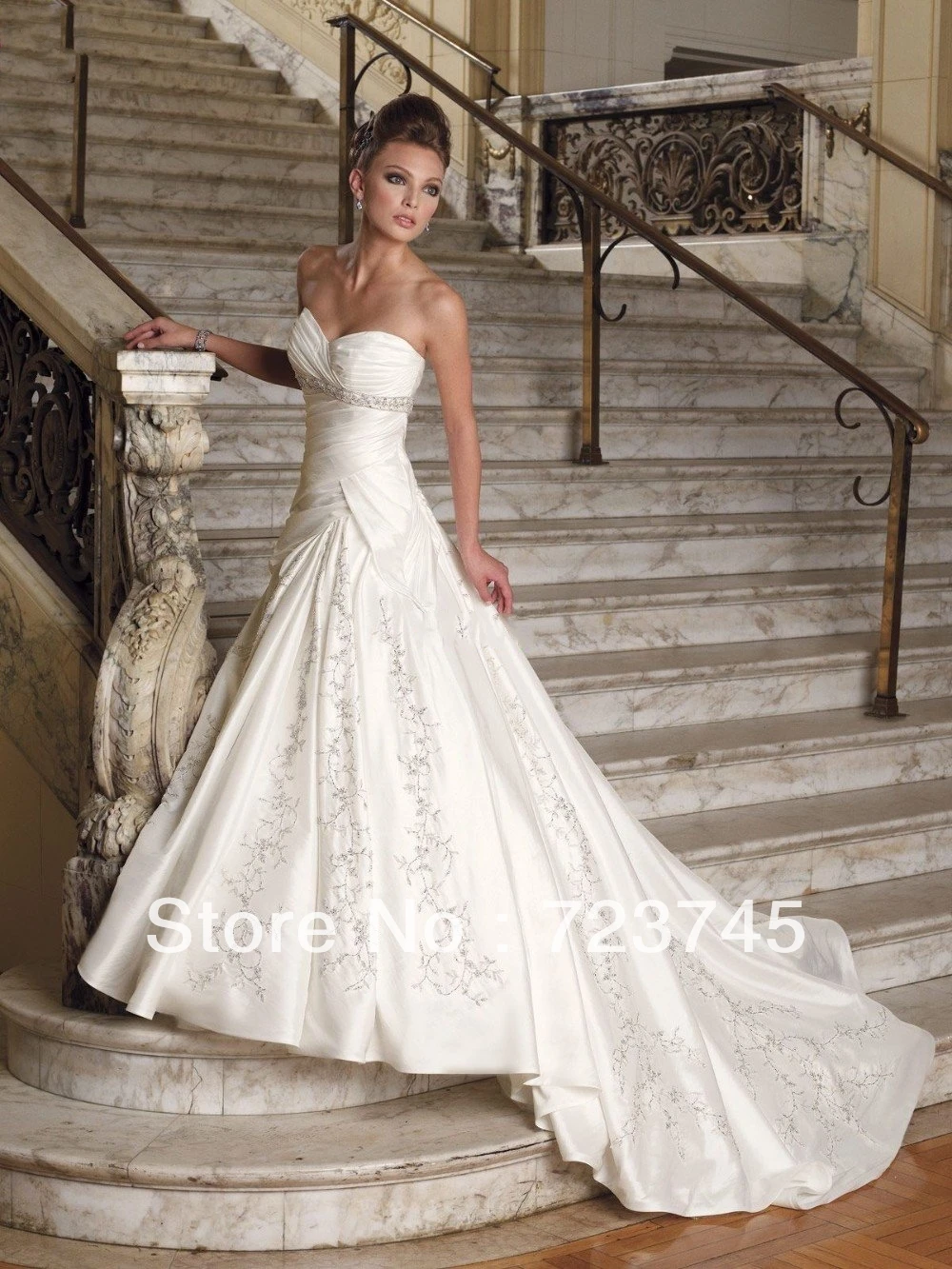Exquisite A-line Strapless Applique Elegant Wholesale wedding dresses Charmeuse Wedding Dresses/Gowns HSXD387 | Свадьбы и торжества