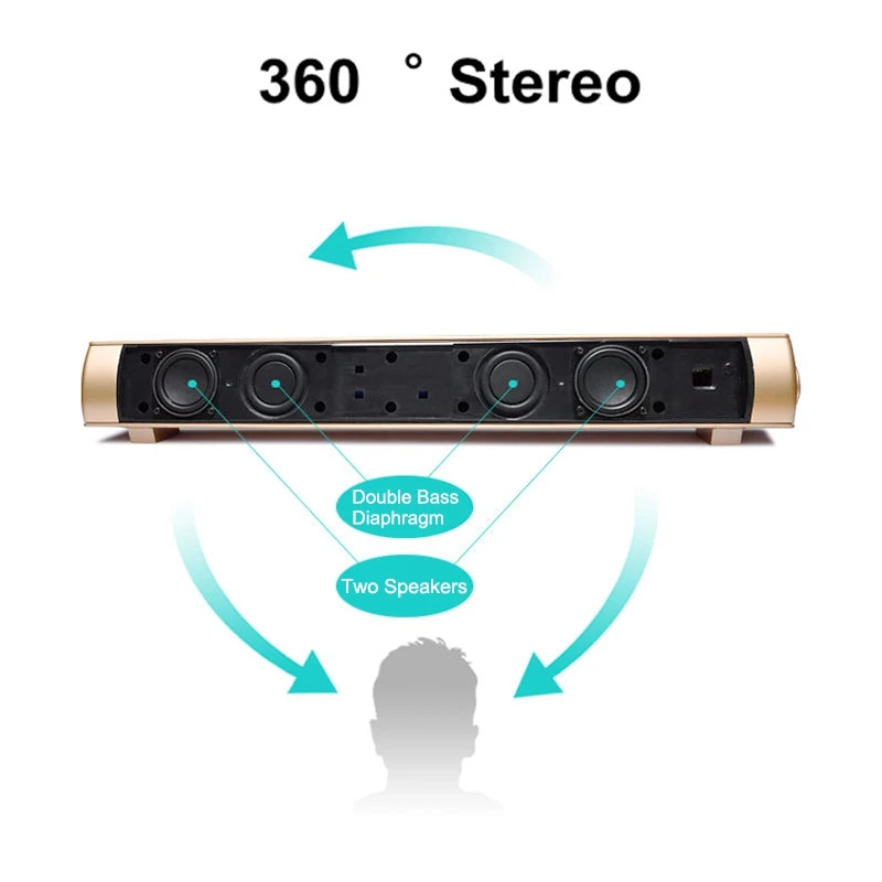 Беспроводная Bluetooth Колонка VTIN S08 4 2 звуковая панель с дистанционным управлением tf