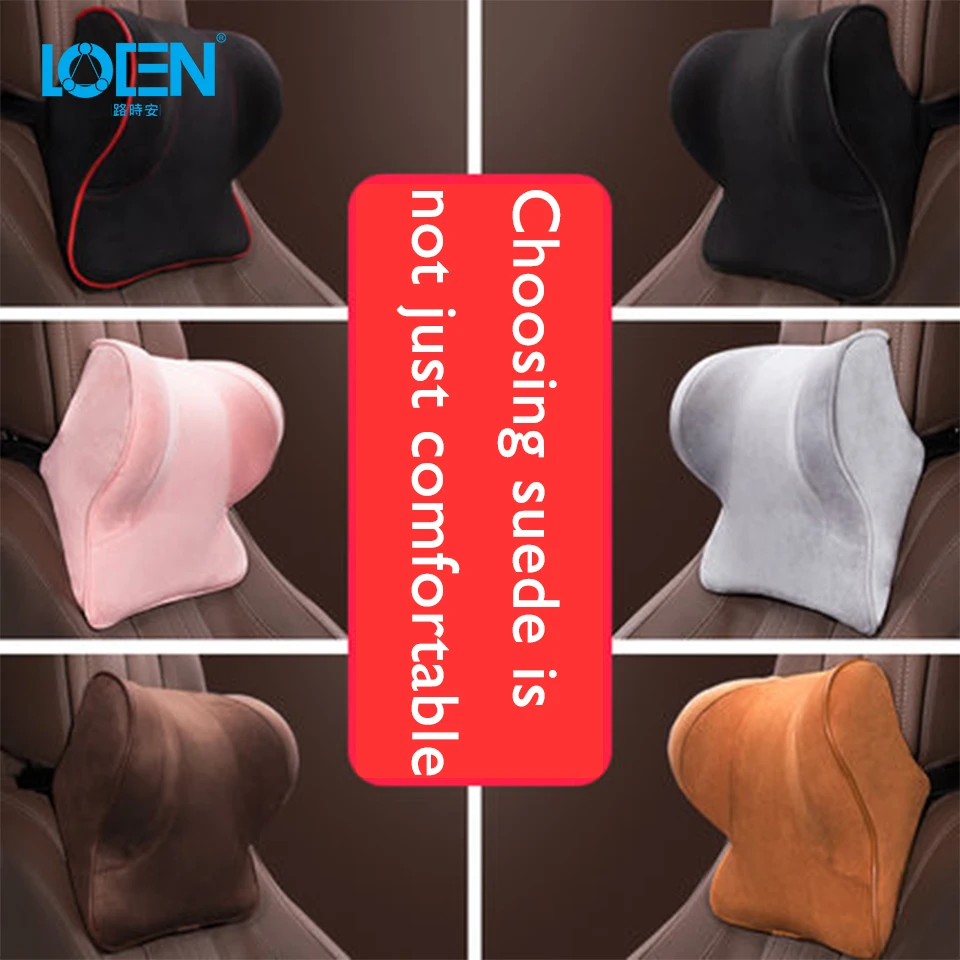 LOEN U shaped Artificial Plush Memory Foam Car Neck pillow supports headrest Comfortable driving Universal Seat support cover | Автомобили