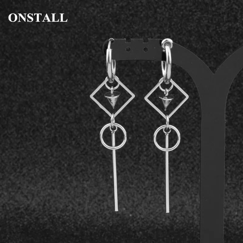 ONSTALL 19 корейские модные популярные ювелирные изделия мужские серьги Bangtan Женские винтажные Длинные мужские Серьги Геометрические