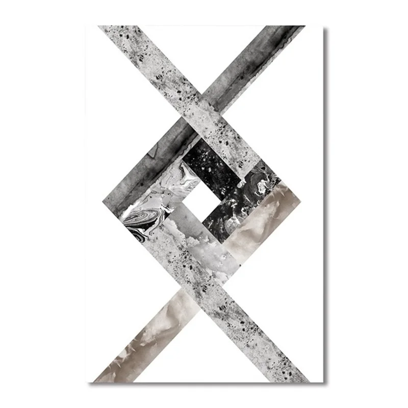 A Abstract Geometric Canvas Painting Black and White Nordic Posters and Prints Wall Art Picture for Living Room Decor No Frame - Цвет: A