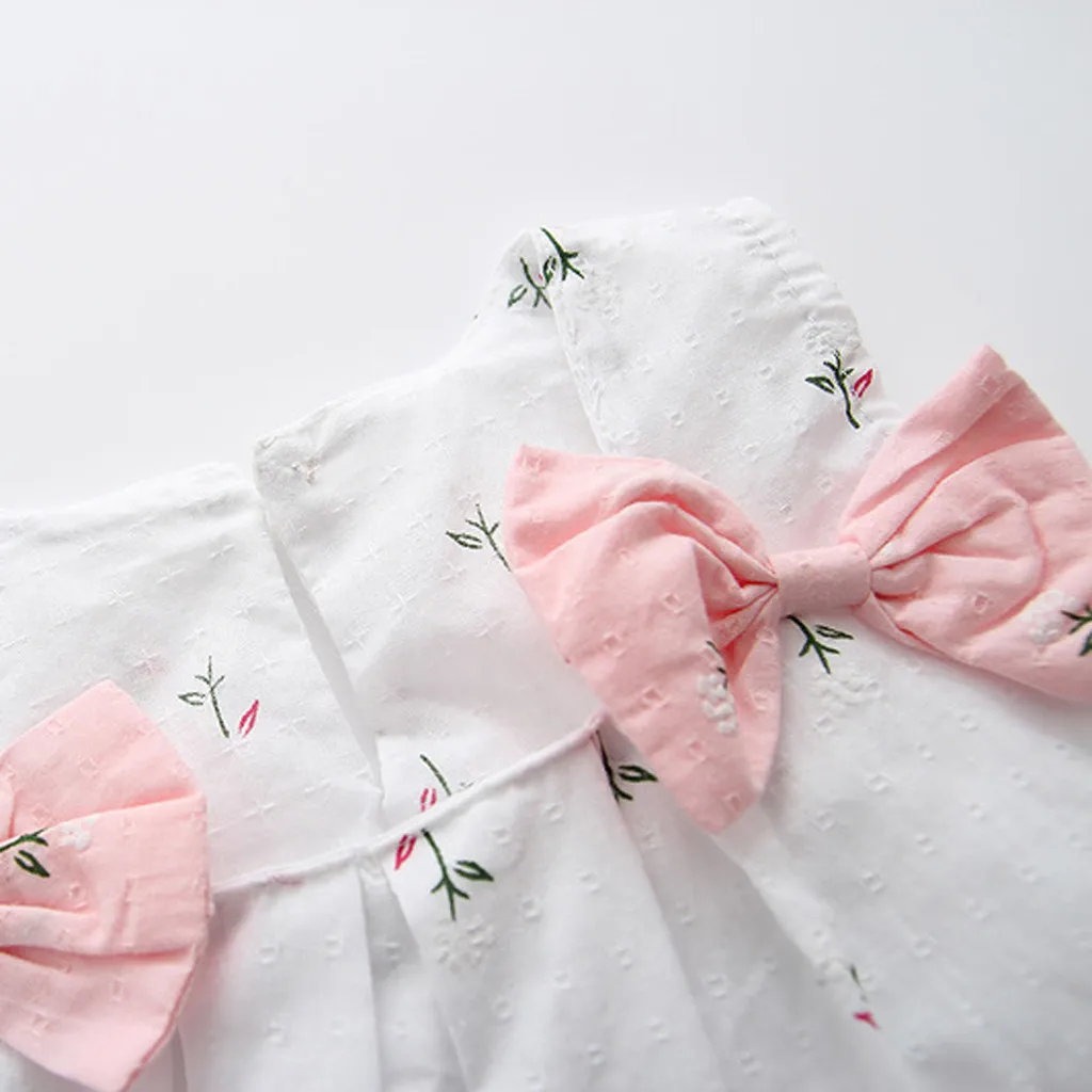 

Newborn Funny Baby Girls Bows Print Tutu Dress Baby Girl First Birthday Party Dress Sleeveless Princess Dress For Kids July04