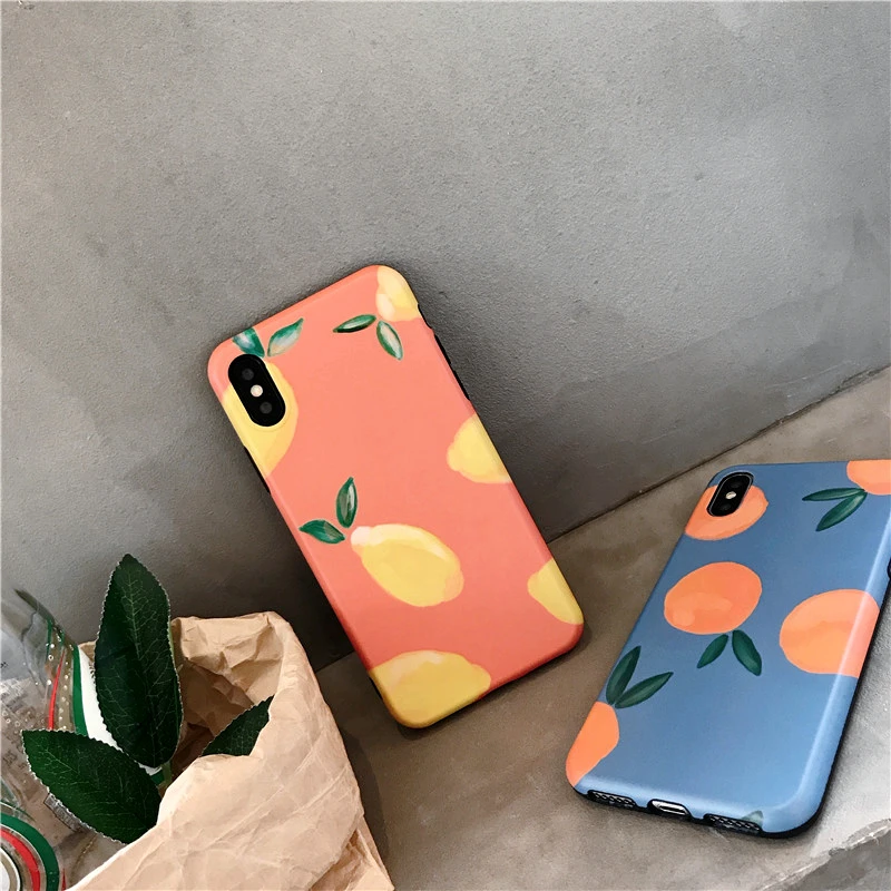 Insta style Xs Max Чехол для мобильного телефона iPhone 8 Plus 7 6s 6 Xr X оранжевый лимон фрукты