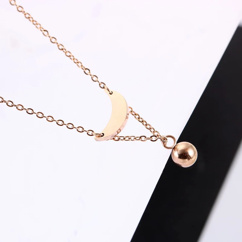 Новое прибытие 18 + 2 дюймов розового золота Moon Форма Цепочки и ожерелья Jewelry