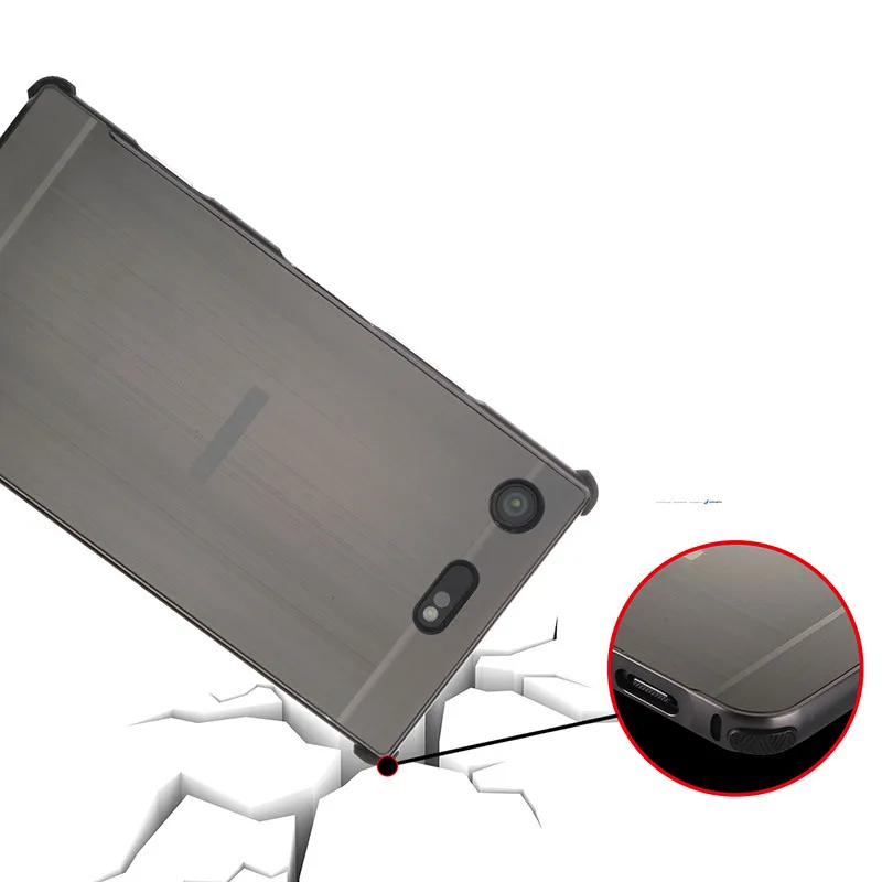 Для Sony Xperia XZ1 Compact противоударный чехол с металлическим каркасом матовой задней