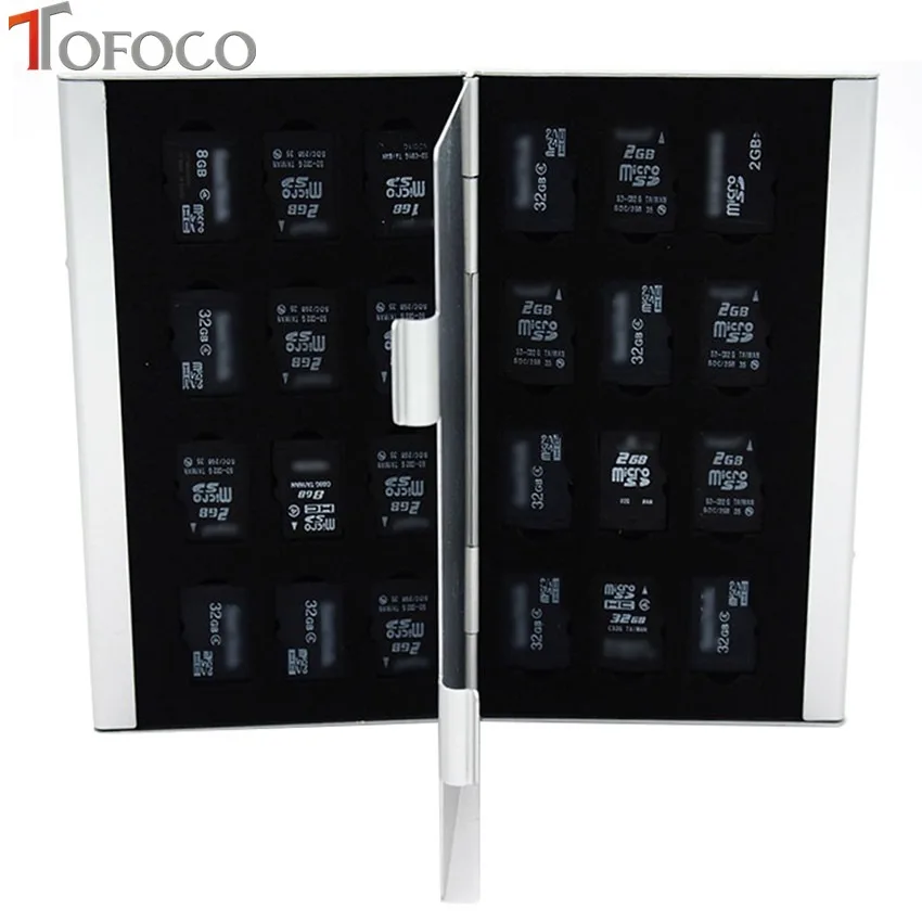 Чехол TOFOCO для хранения карт памяти алюминиевый футляр Micro SD 24TF