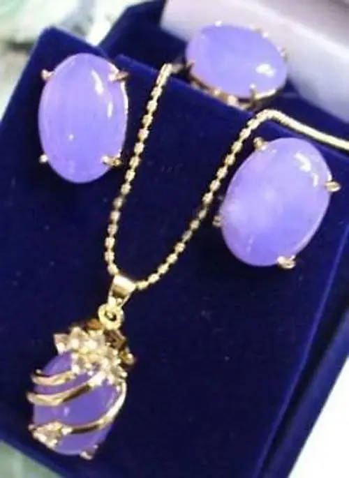 

Charming Alexandrite pendant necklace earring ring set AAA