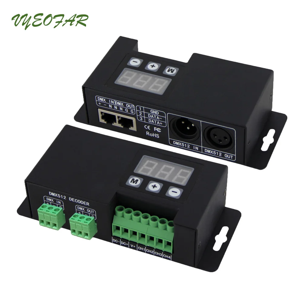 BC 8544 каналов DMX PWM Декодер DC12V 24V Вход 4A * 3 канала 12A 1CH Выход Slave контроллер RGBW полосы