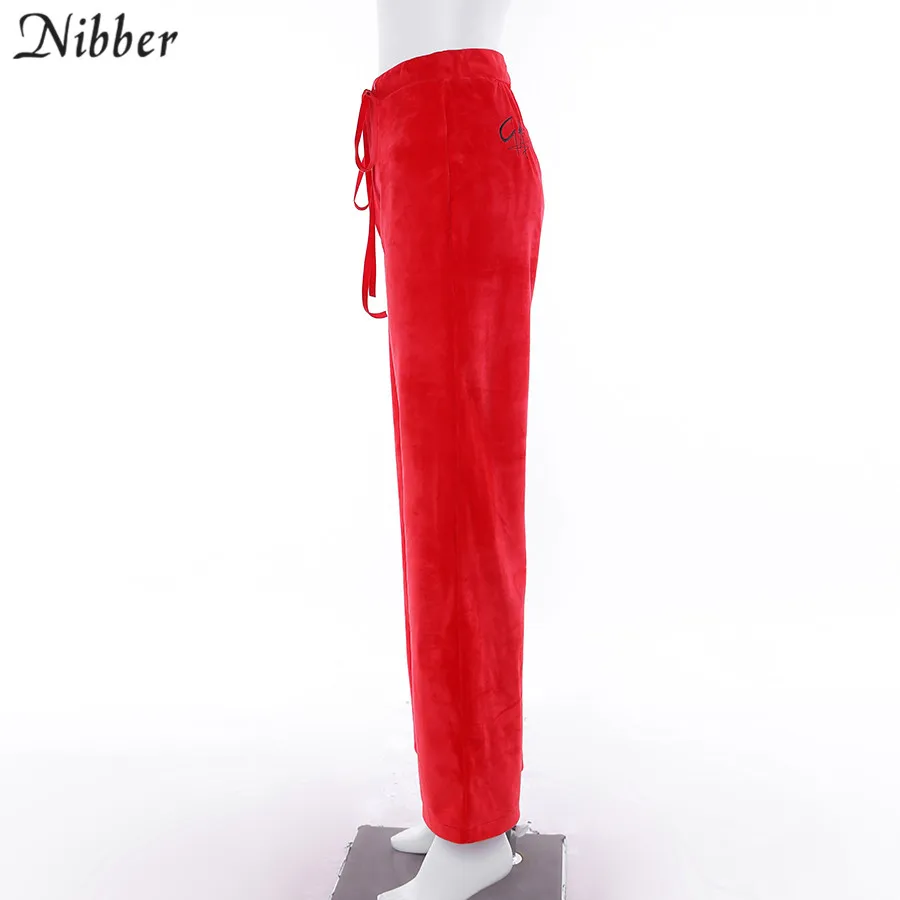 Nibber, высокая уличная мода, повседневные, одноцветные, широкие, брюки, для женщин,, Осенние, модные, для офиса, для девушек, свободный низ, тонкие, мягкие, брюки, femme mujer