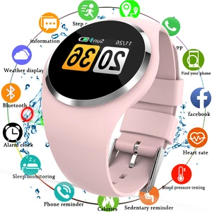 Смарт-часы с браслетом для женщин, монитор сердечного ритма, артериального давления, Bluetooth, шагомер для бега, умные спортивные часы для женщин