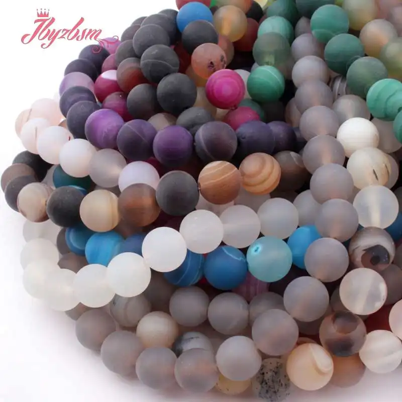 8mm Frost Matte Round Beads Stripe Agates Natural Stone For DIY Necklace Bracelets Jewelry Making Strand 15&quot Free Shipping | Украшения