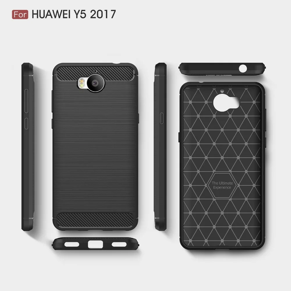 2017 NEW Silicone Environment Carbon Fiber Soft TPU Anti-Skid Cover Case For Huawei Y5 mobile phone shell |