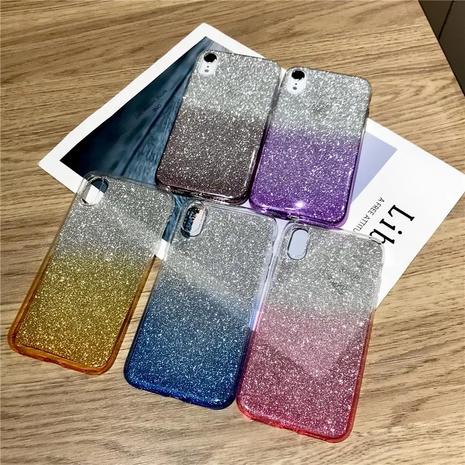 Блестящий Радужный ТПУ чехол для iphone XR XS X 6 6s 7 8 Plus LG G5 G6 G7 V10 V20 V30 K8 K10 2017 Q6 Q8