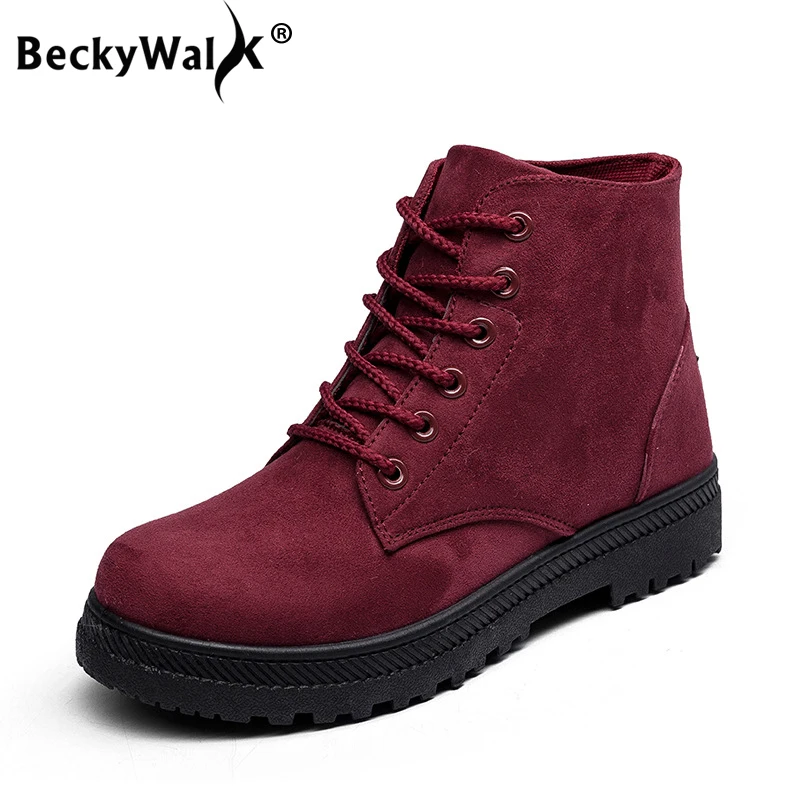 Женские мотоциклетные ботильоны BeckyWalk черные ботинки на шнуровке плоской