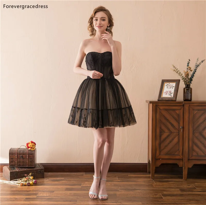 Forevergracedress Черные Короткие Мини коктейльные платья трапециевидной формы без