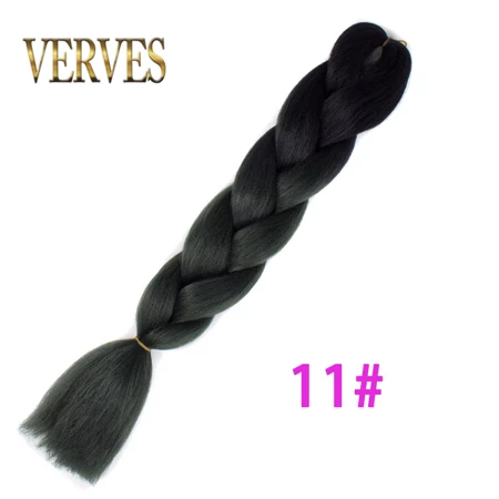VERVES, Омбре, плетение волос, 100 г/шт., 24 дюйма, 1 шт., синтетический, три, два тона, тепловое волокно, вязанное крючком, огромные косы, наращивание волос - Цвет: T27/30/4