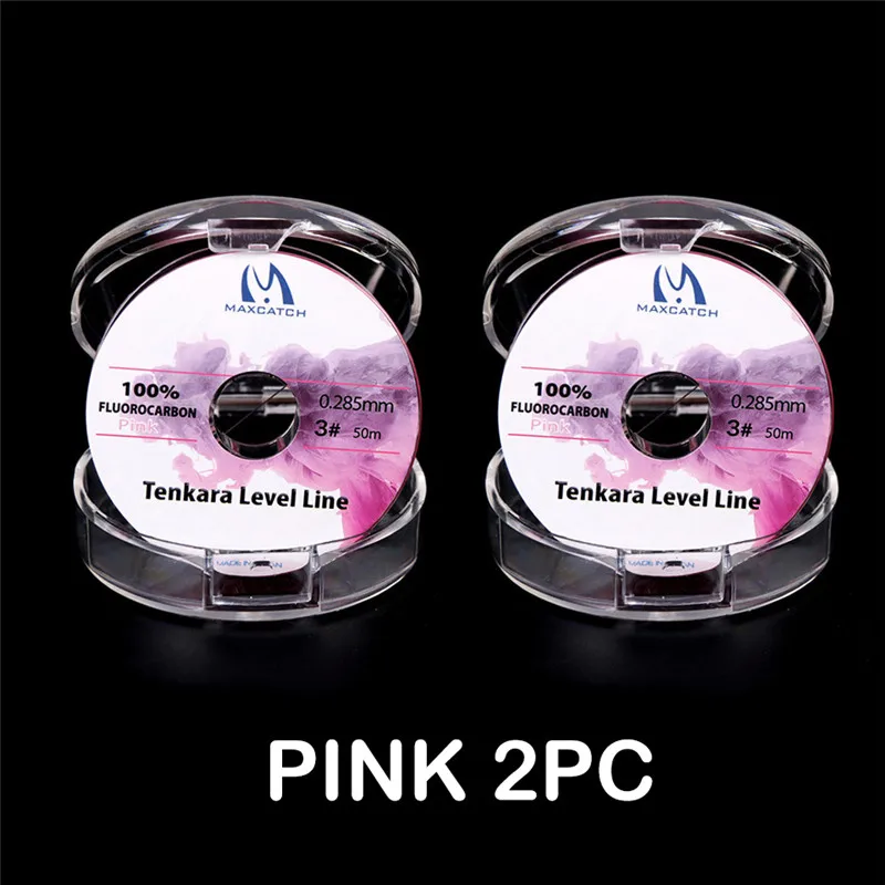 Pink 2pc Линия Maximumcatch Tenkara Level 50 м 2,5#/3,0# фторуглеродная Розовая/оранжевая леска Tenkara Fly - Цвет: Pink 2pc