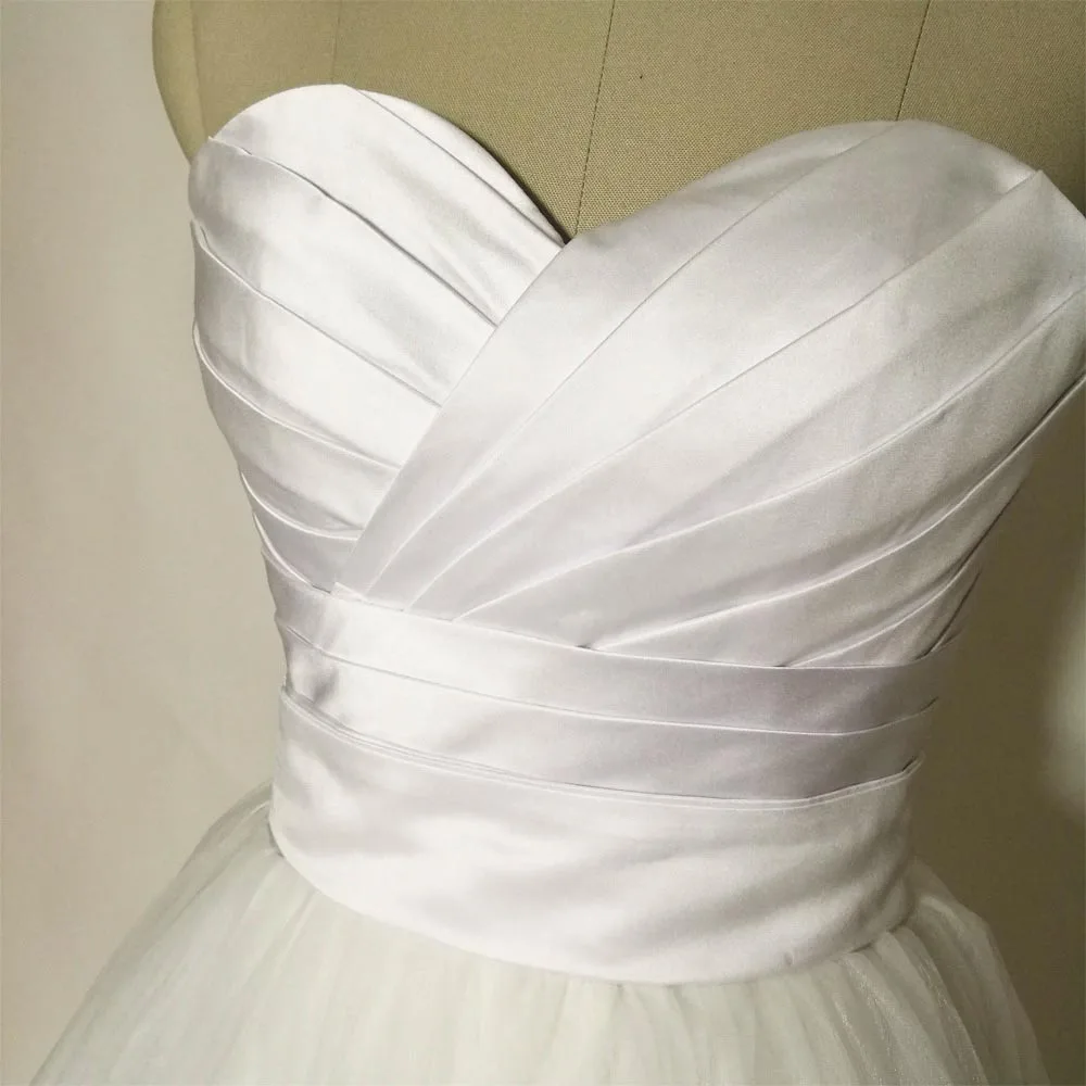 Простое свадебное платье JIERUIZE до середины икры Короткое со шнуровкой сзади