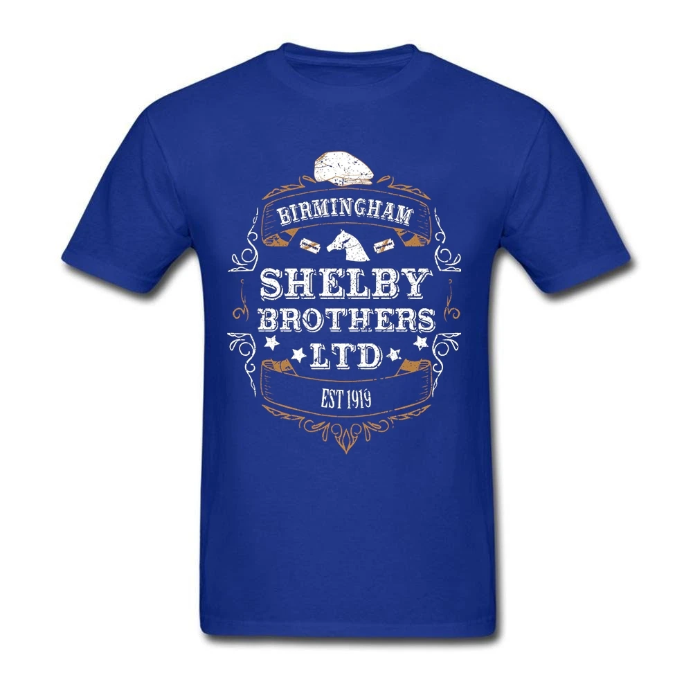 Peaky Blinders футболка с коротким рукавом мужская одежда поп Команда Хлопок Crewneck плюс размер ТВ 3d футболки - Цвет: Синий
