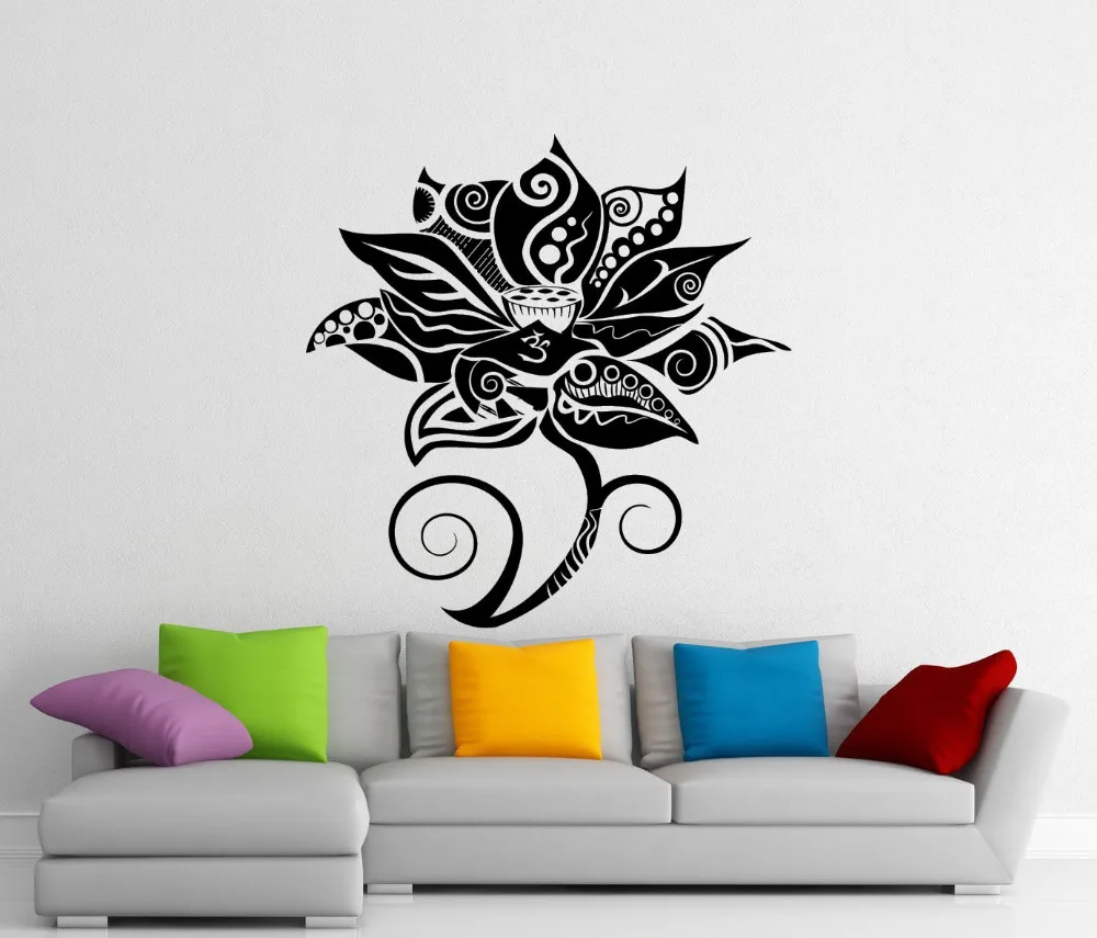 

Lotus Flower Wall Decal Yoga Vinyl Wall Stickers Home Decor Living Room Bedroom Interior Art Decor Mural Vinilos Paredes LA082