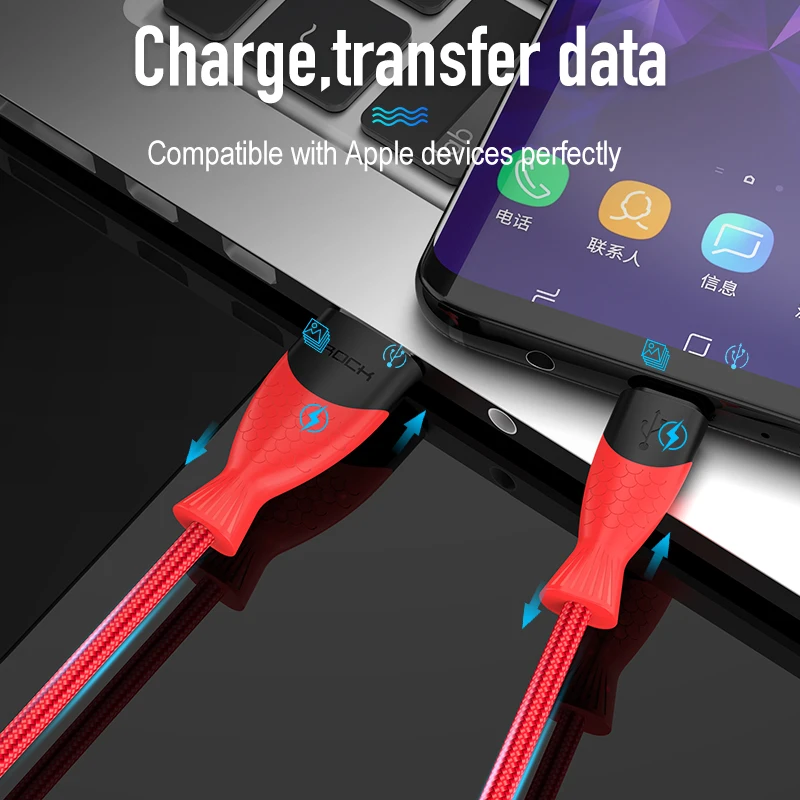 ROCK 2.4A USB кабель для iPhone Быстрая зарядка данных зарядное устройство XS Max XR X 8 7 6 S 5 5S
