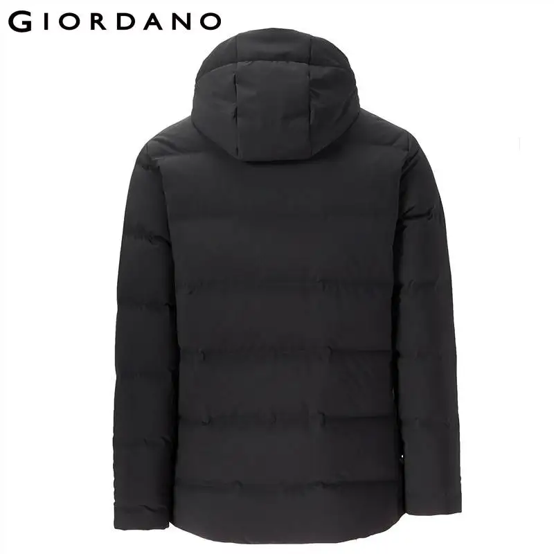 Giordano мужской пуховик из утиного пуха с капюшоном, данная модель имеет широкий размерный ряд