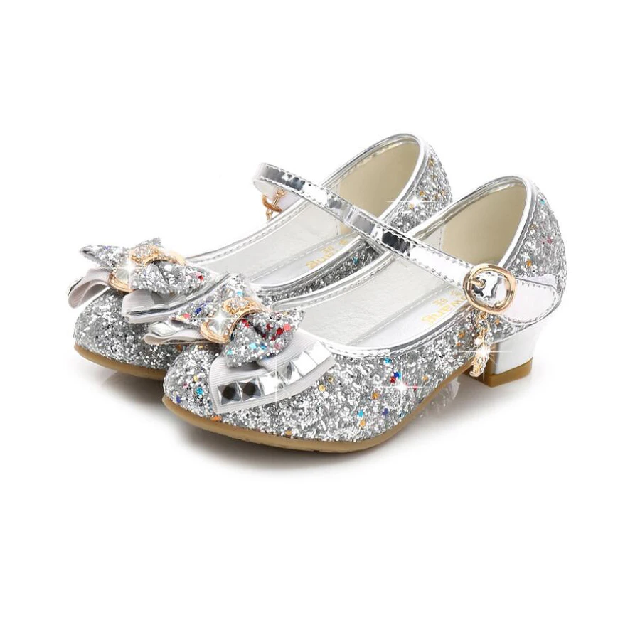 Классические туфли для девочек свадебные детские сандалии принцессы на высоком