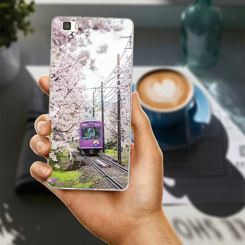 Модная детская железная дорога Мягкий ТПУ чехол для телефона Huawei P8 P9 P10 P20 Коврики