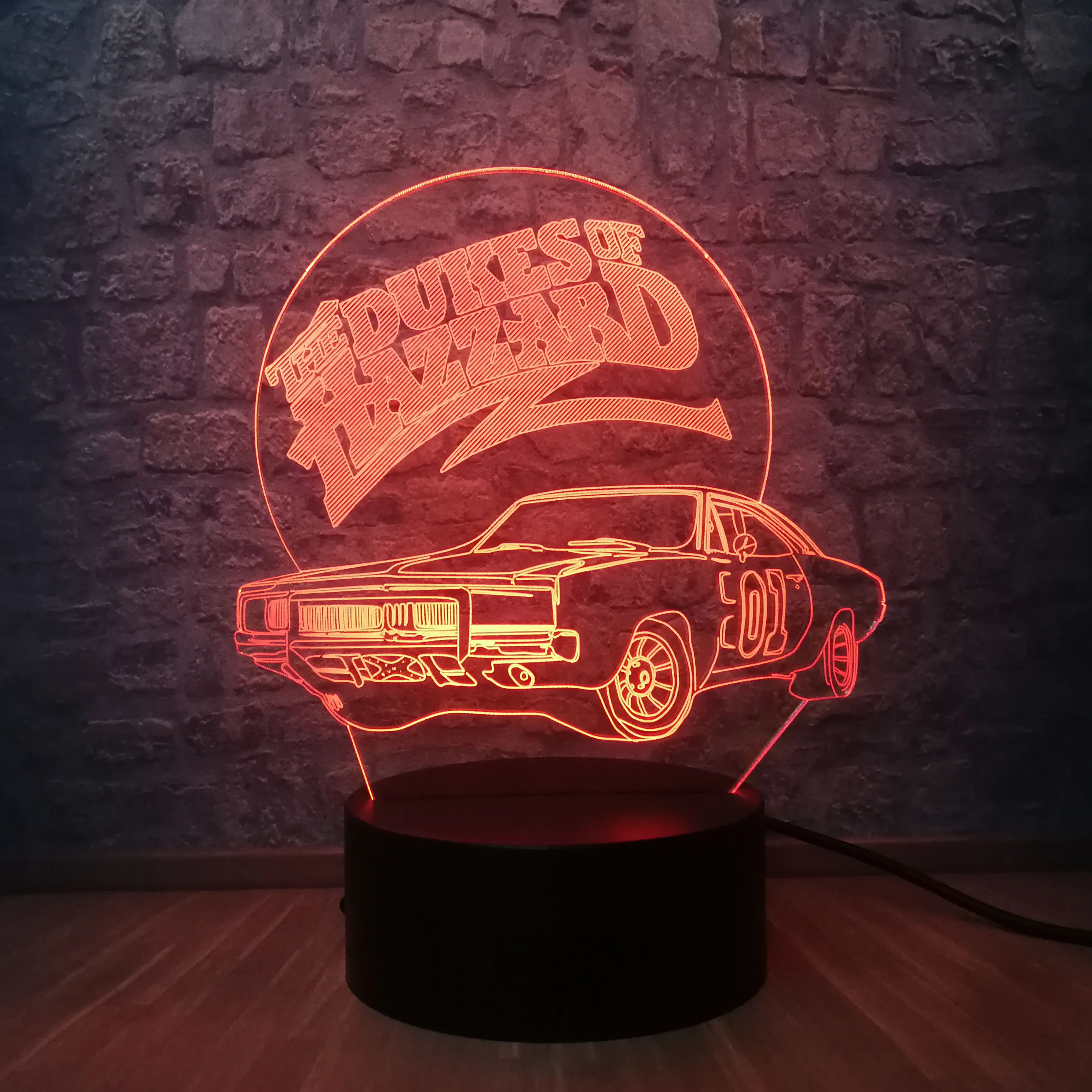 3D Hazzard автомобильная светодиодная лампа USB ночник многоцветный Лава RGB Освещение Luminaria для мальчиков Детский Рождественский подарок игрушка домашний декоративный