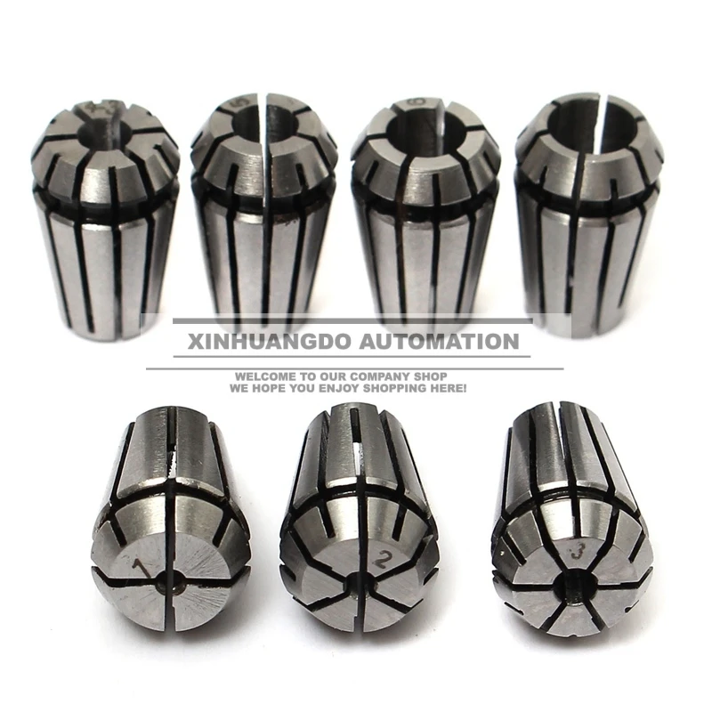 

Набор пружинных цангов ER11, 7 шт., для работы с ЧПУ, гравировки и фрезерного токарного станка, 1-7 мм, промышленный инструмент