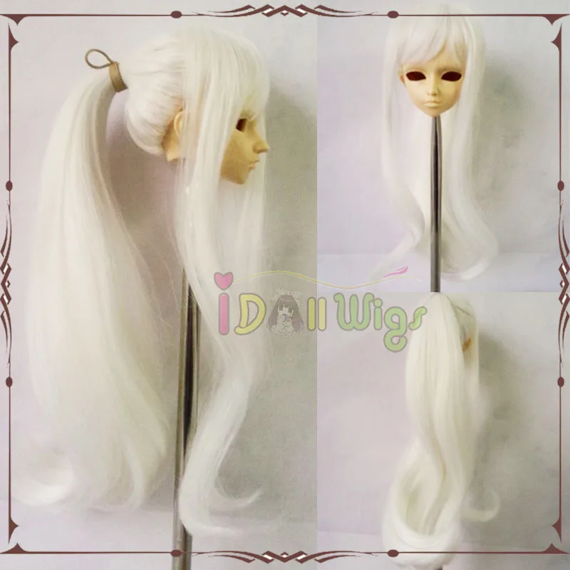 Горячая Распродажа синтетический новый белый парик с одним хвостиком Большой