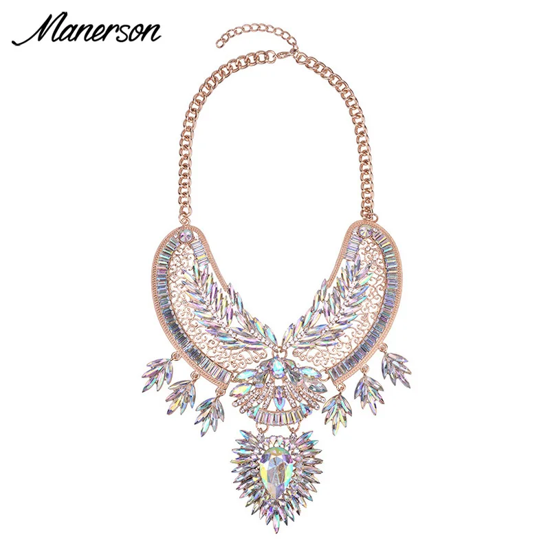 Manerson моде 2017 женская обувь большой кристалл кулон колье Femme воротник костюм