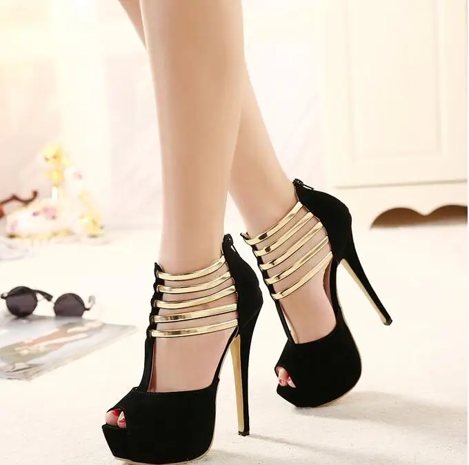 

DijiGirls Hot sale New spring summer fashion high-heeled shoes women metal decoration thin heels open toe pumps sandals Red bla