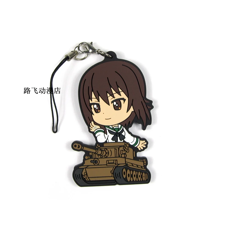 Девушки и панзер резиновый брелок Nishizumi Miho Saori Takebe Yukari Akiyama Reizei Mako фигурку аниме
