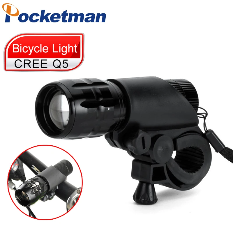 7W Q5 LED 2000lm алюминиевый водонепроницаемый IP6 AAA аккумулятор с держателем Передняя