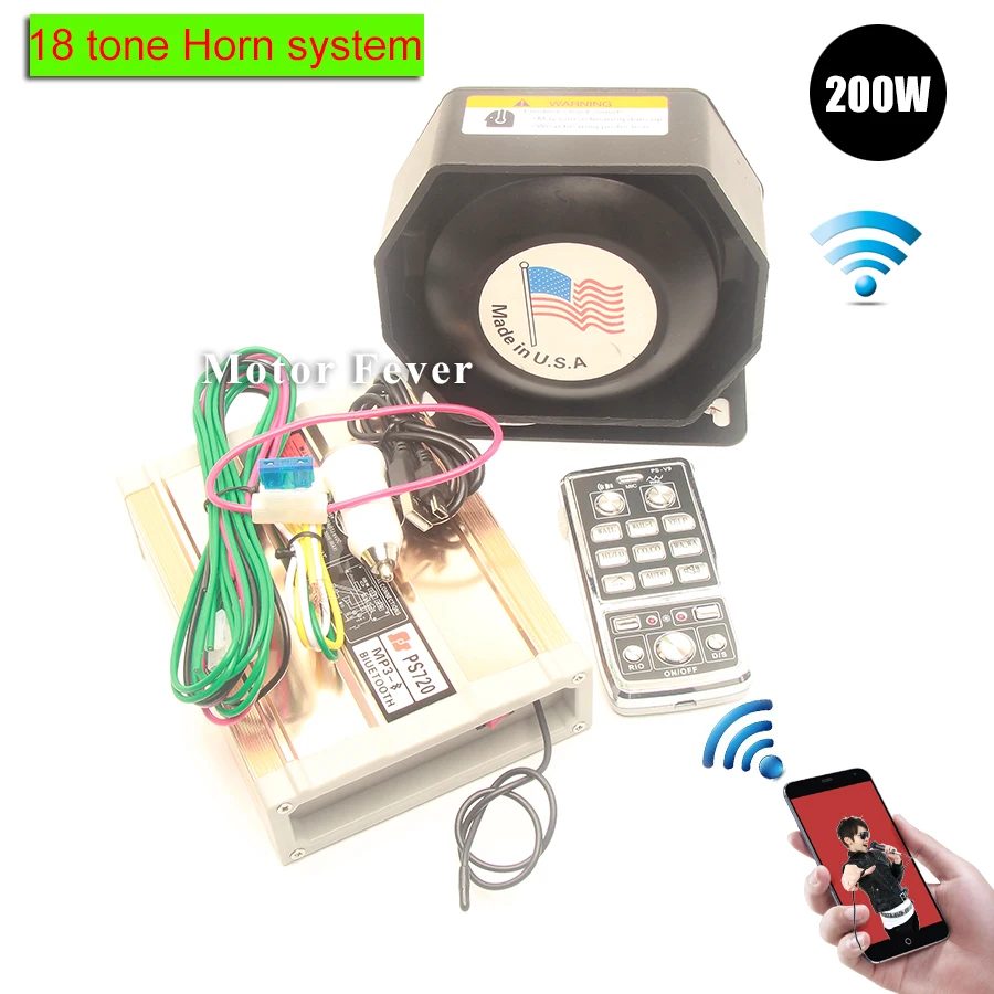 Полицейская сирена, Автомобильная сигнализация, MP3, Bluetooth, громкоговоритель, 200 Вт, микрофон Мегафона Предупреждение, звук, мульти тон, для транспортного средства, электрический сигнал