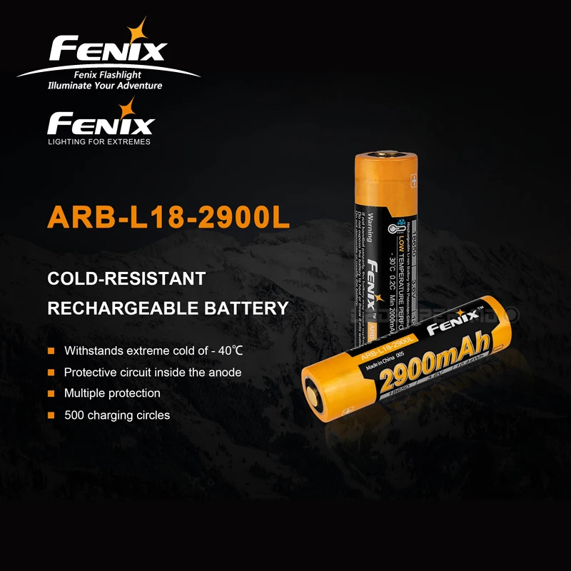 Fenix ARB-L18-2900L 2900 мАч морозостойкая аккумуляторная батарея для экстремальных условий, таких как ледники, снежные горы