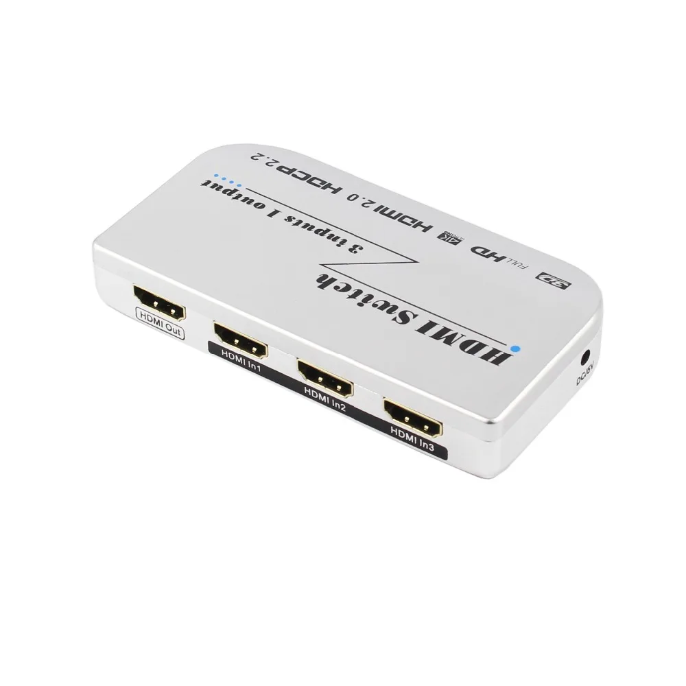 PUZHIJIE 4k @ 60Hz HDMI коммутатор 3 порта 3x1 Переключатель Поддержка HDR HDlitterCP 2 сквозной 3D