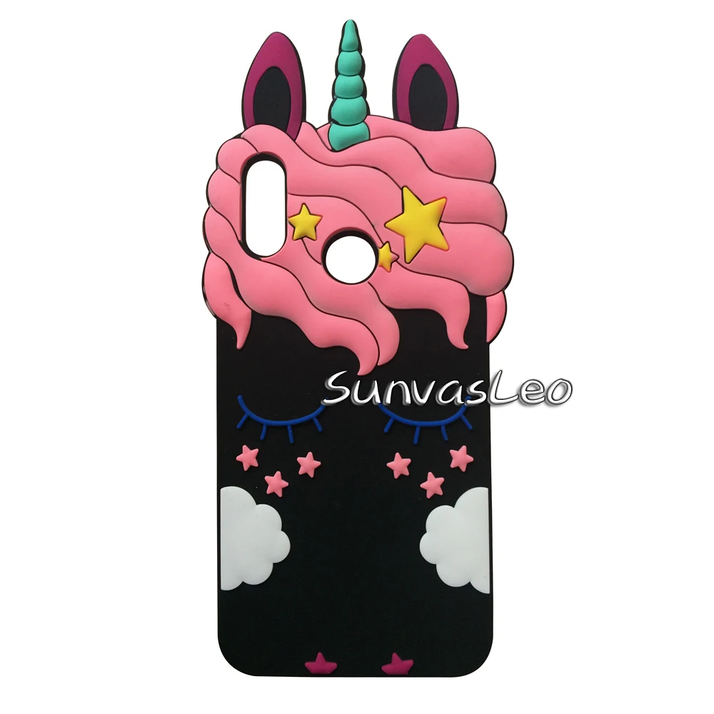 Black Pretty Unicorn Для huawei P Smart /Honor 10 Lite 3D мультяшный Мягкий силиконовый чехол на заднюю панель мобильного телефона защитная оболочка Fundas Coque - Цвет: Black Pretty Unicorn