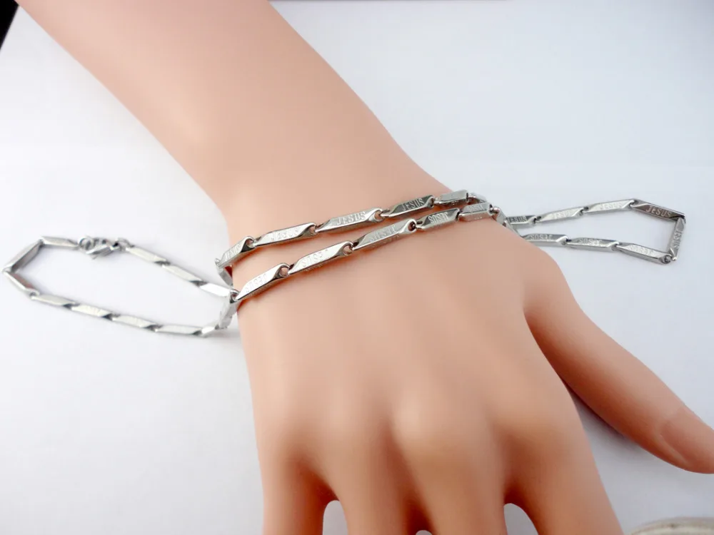 Цепочка Из Нержавеющей Стали с Иисусом из бамбука 21 26 дюйма 54 см 1 комплект 30