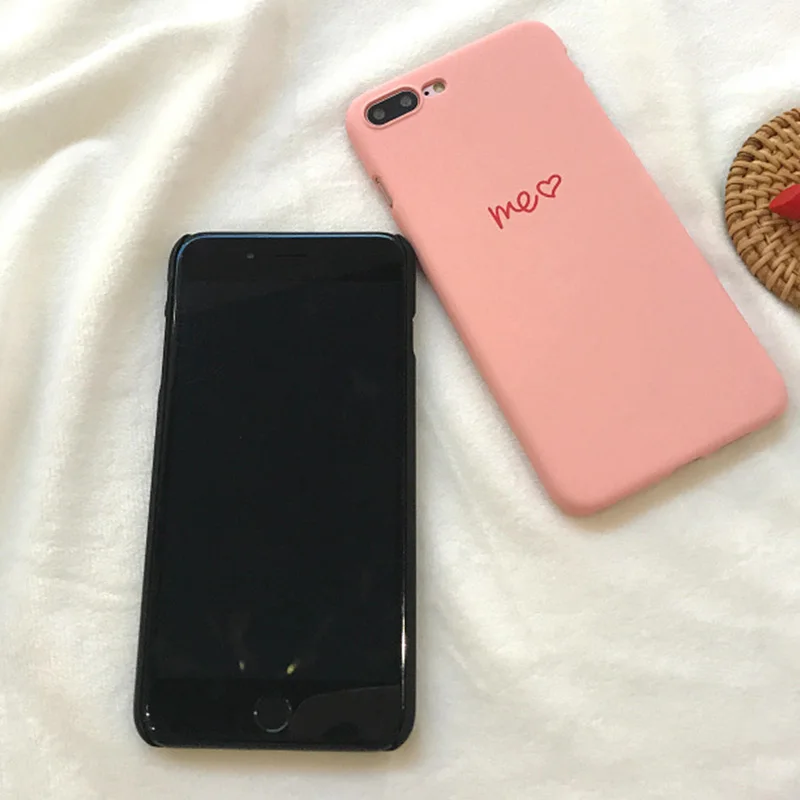 Anti-knock Matte Frosted Mobile Phone Cover Case For iphone5 6/6s 6splus 7/8 8plus X/XS XR with Love Heart for Couples Use | Мобильные